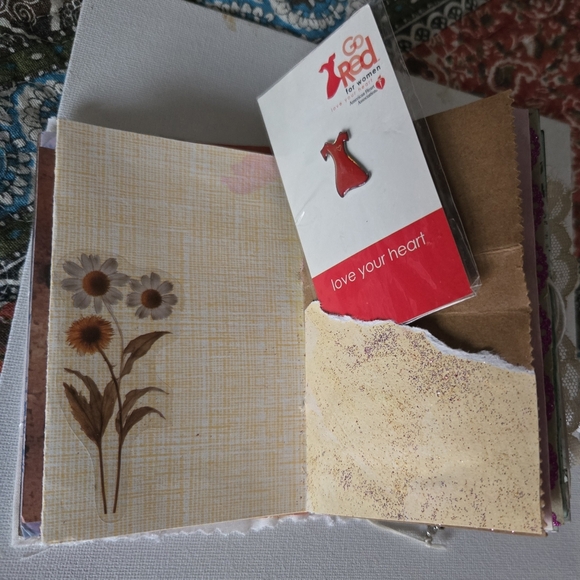 Embroidered White Journal  Handmade with Beaded Charm Free Jewelry Inside - Picture 7 of 16